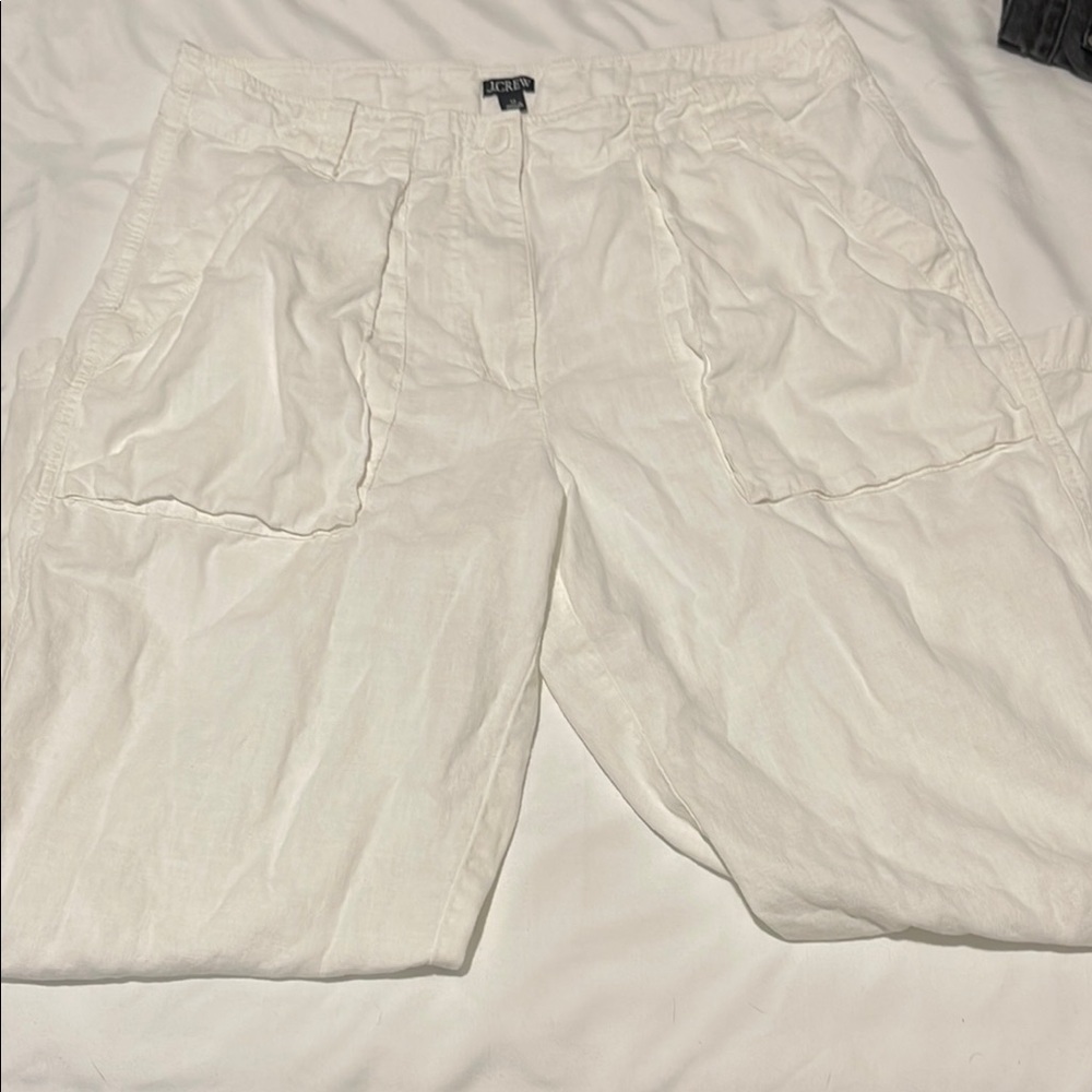 J.Crew Seaside cargo pant in linen-TENCEL™ lyocell blend - Size 12